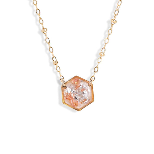 Hexagon Shimmer Foils Necklace - Kate Koel