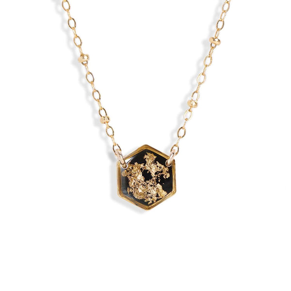 Hexagon Shimmer Foils Necklace - Kate Koel