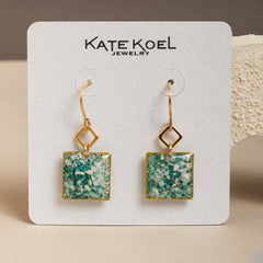 Howlite & Chrysocolla Square Dangle Earrings - Kate Koel