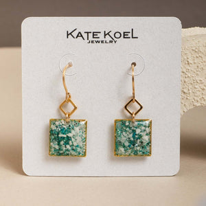 Howlite & Chrysocolla Square Dangle Earrings - Kate Koel