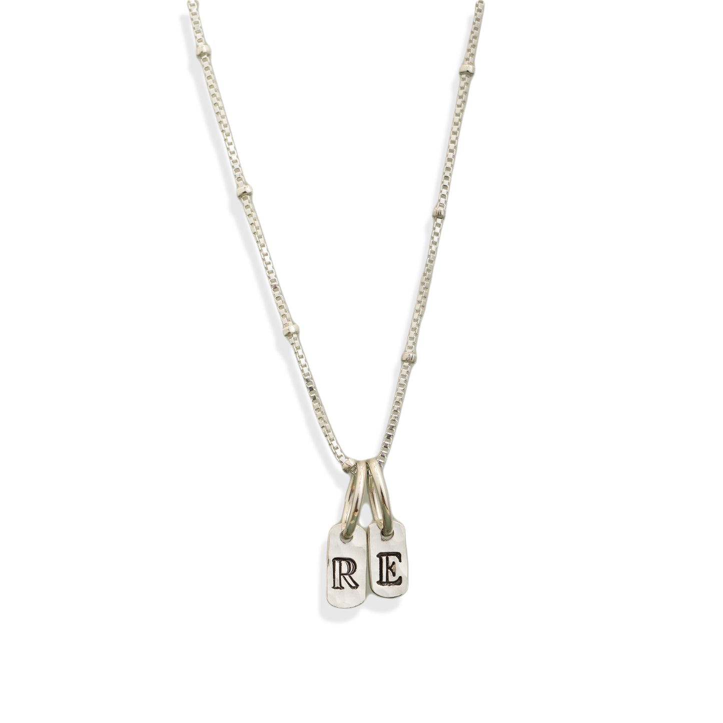 Initial Tag Pendant in Silver