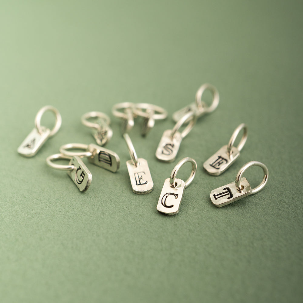 Initial Tag Pendant in Silver