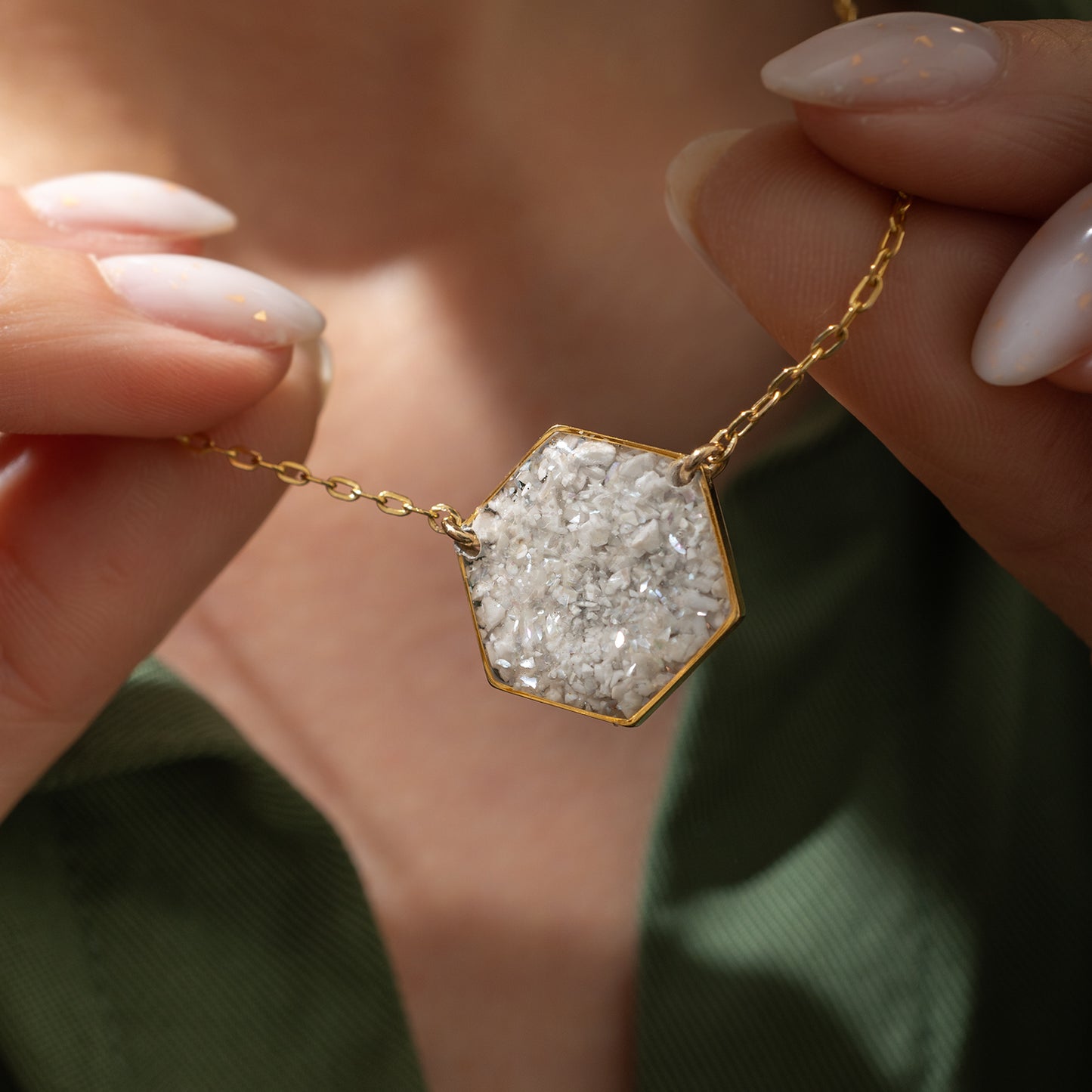Howlite Hexagon Necklace