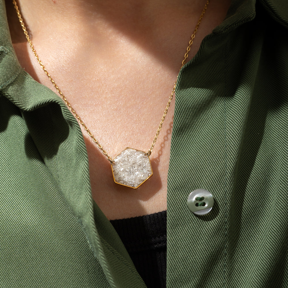 Howlite Hexagon Necklace
