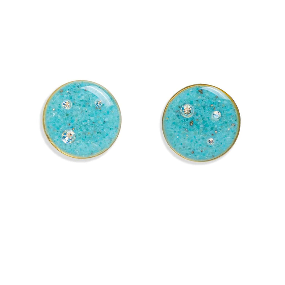 Large Round Blue Earrings - Kate Koel