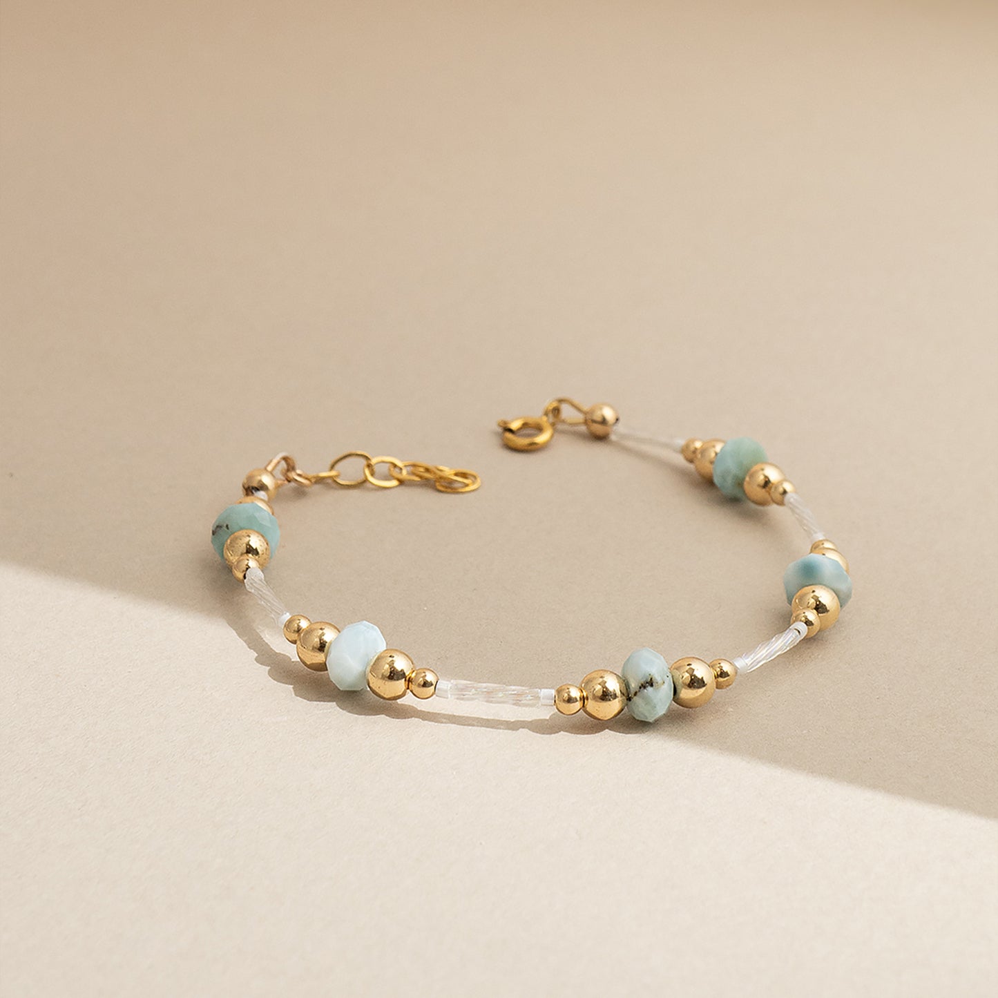 Gold Larimar Bracelet