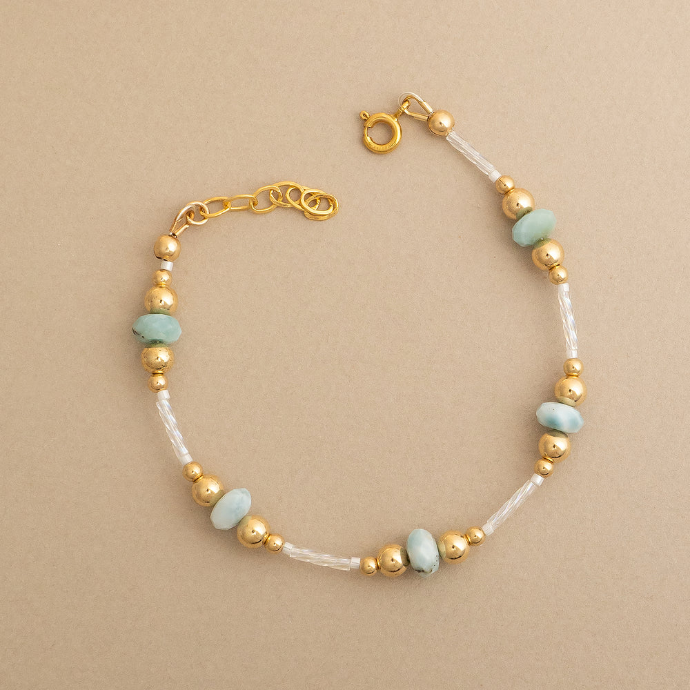 Gold Larimar Bracelet