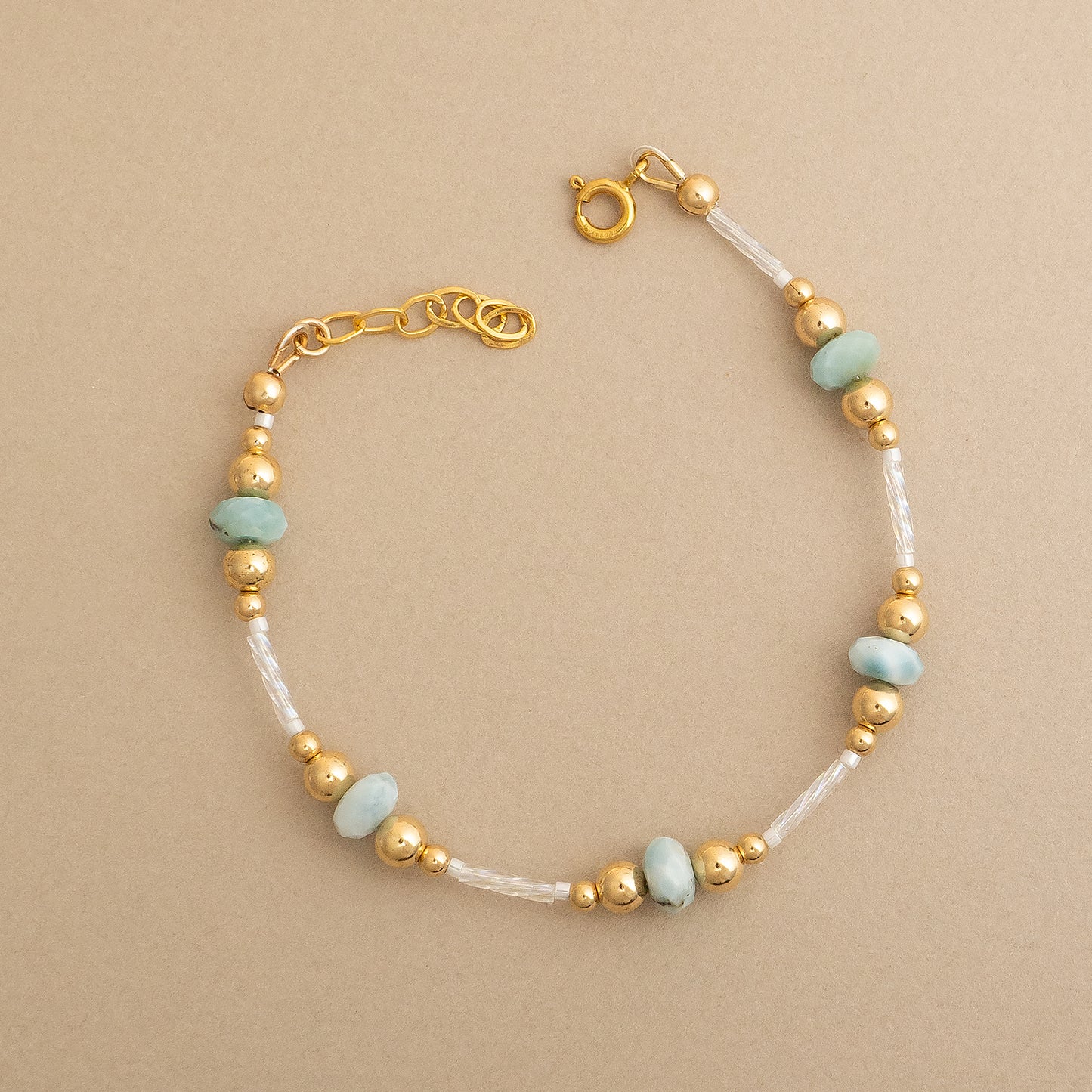 Gold Larimar Bracelet