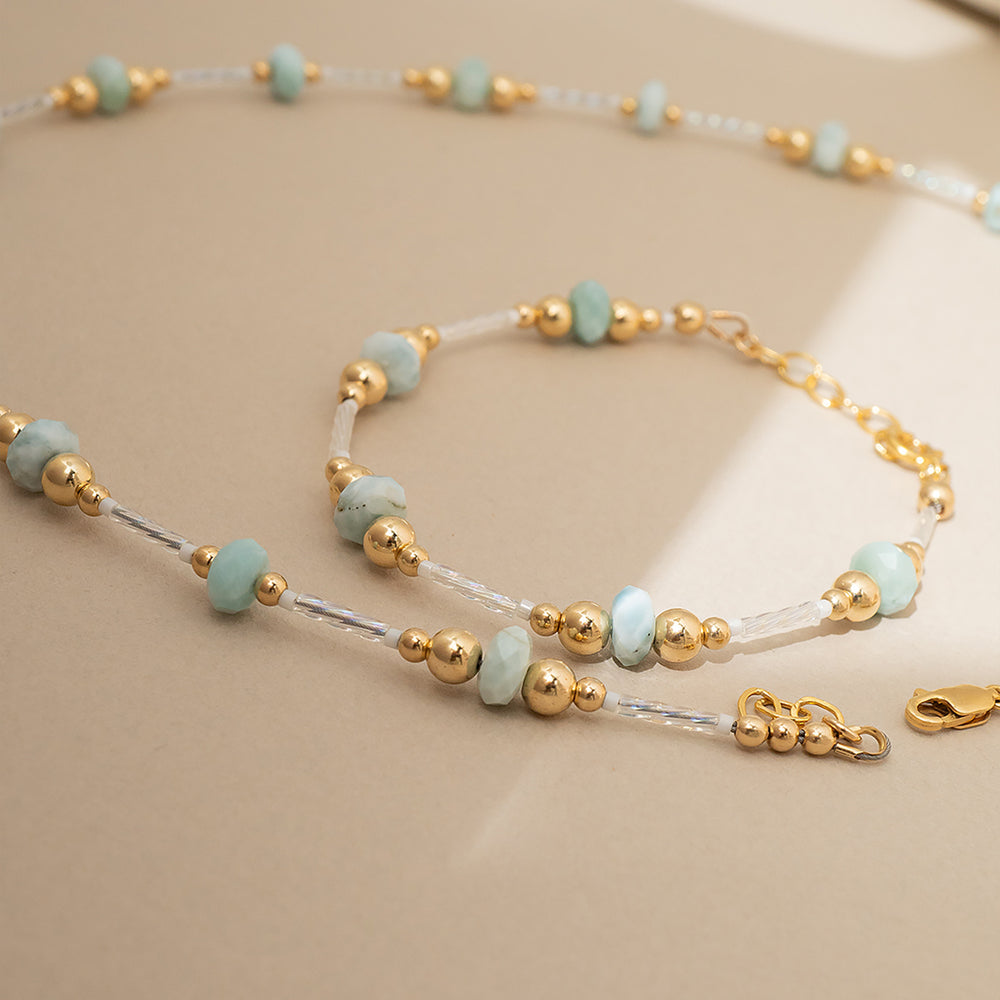 
                      
                        Gold Larimar Bracelet
                      
                    