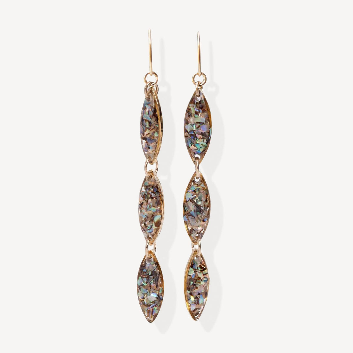 Long Oval Abalone Earrings