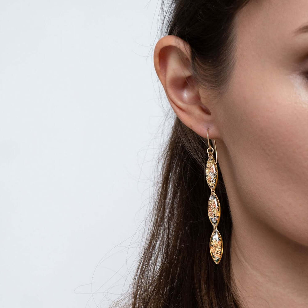 Long Oval Fall Gold Earrings - Kate Koel