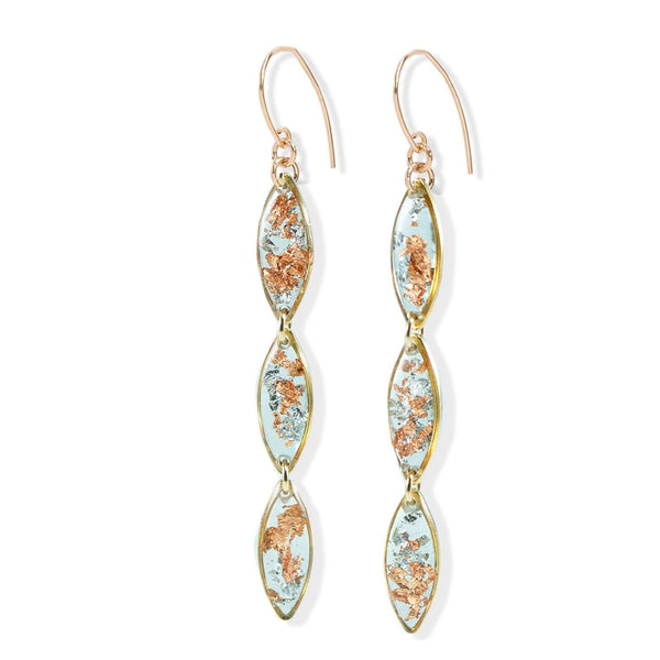 Long Oval Shimmer Foils Earrings - Kate Koel