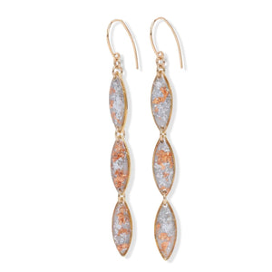 Long Oval Shimmer Foils Earrings - Kate Koel