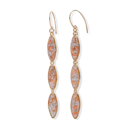 Long Oval Shimmer Foils Earrings - Kate Koel