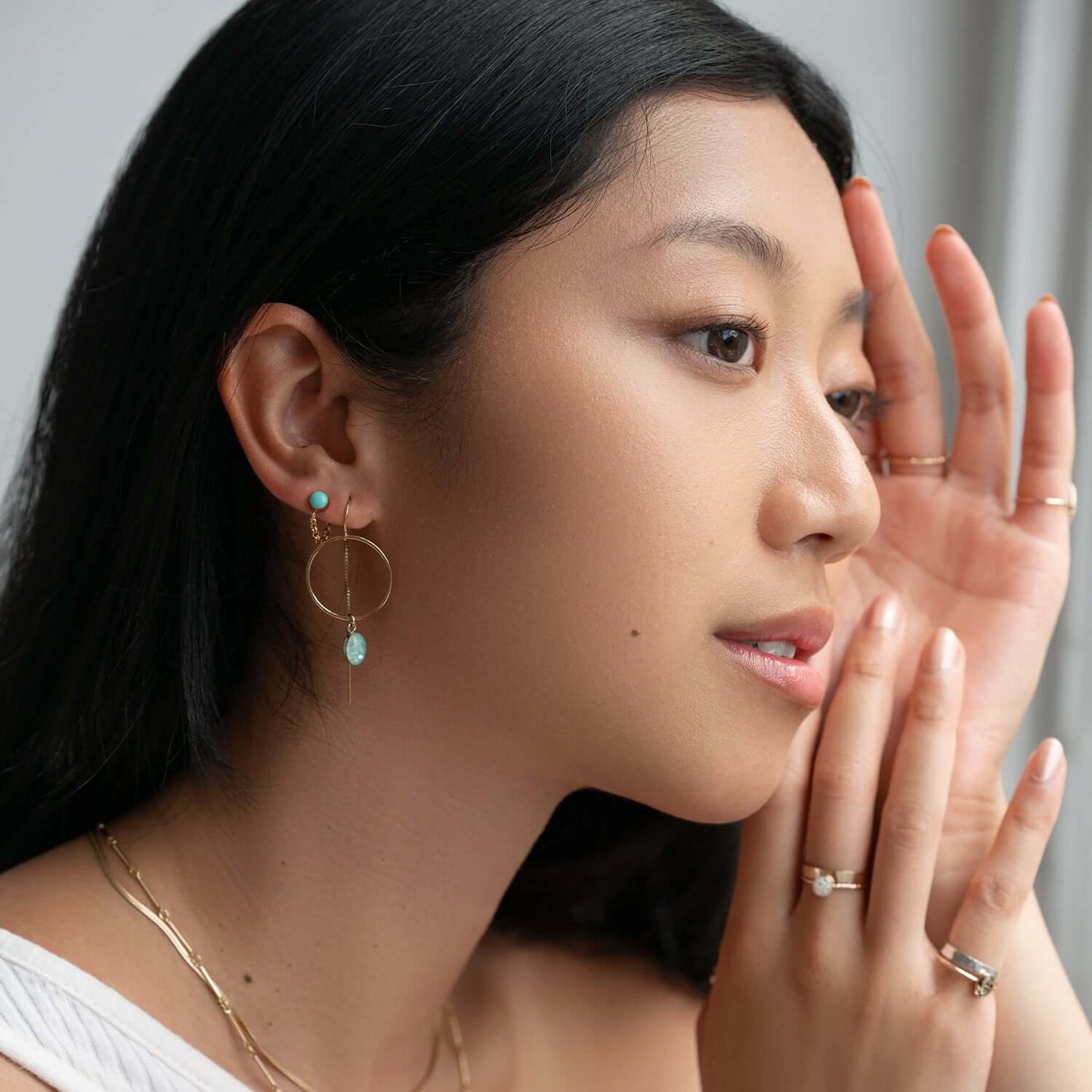 Maggie earrings in Ocean Water - Kate Koel