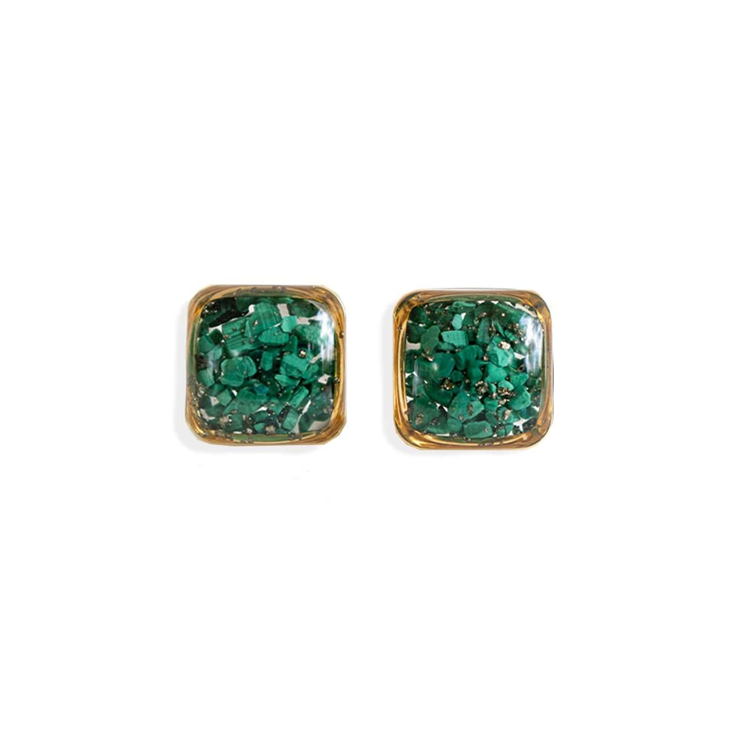 Malachite Square Earrings - Kate Koel