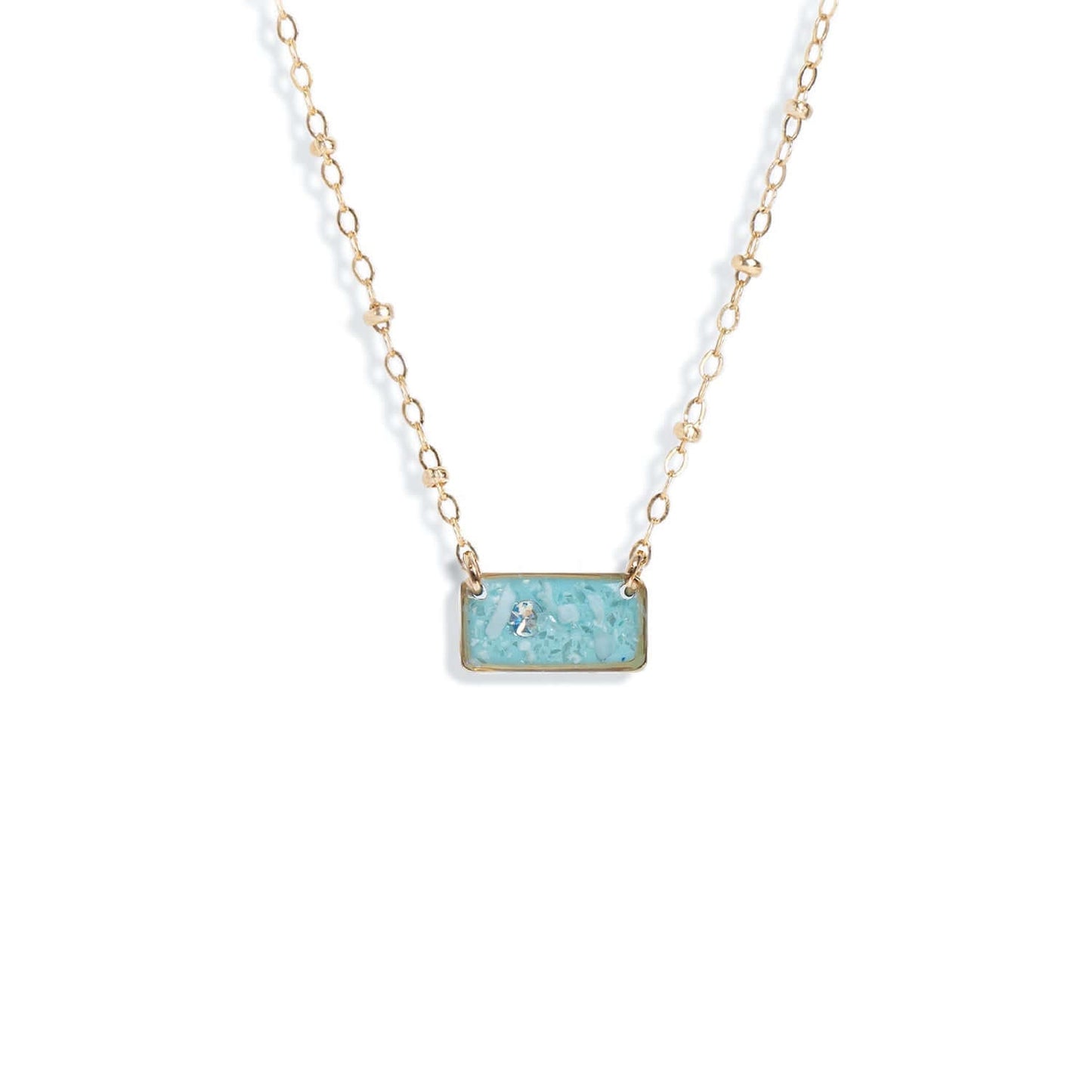 Mini Blue Bar Necklace - Kate Koel