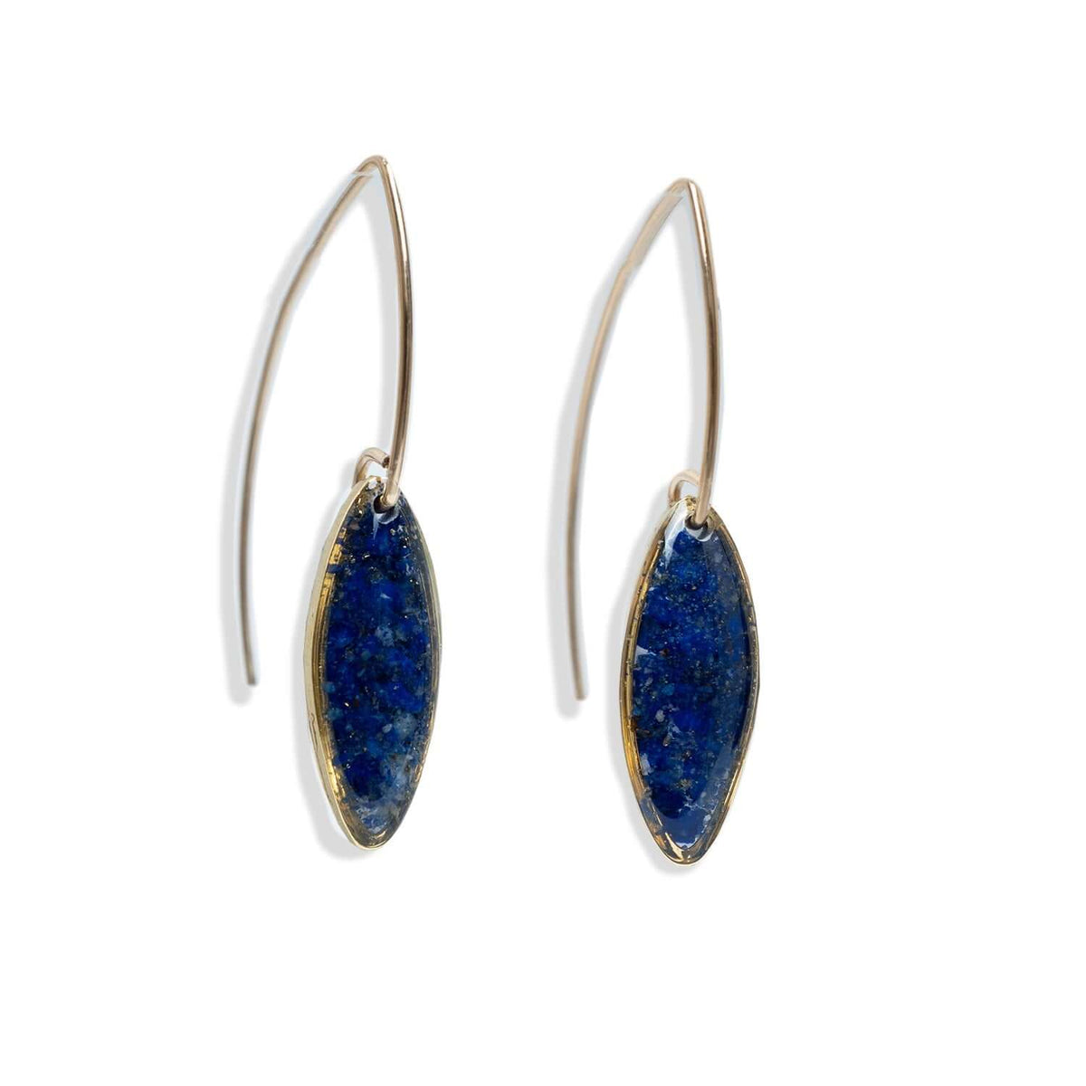 Minimalist Lapis Lazuli Oval Earrings