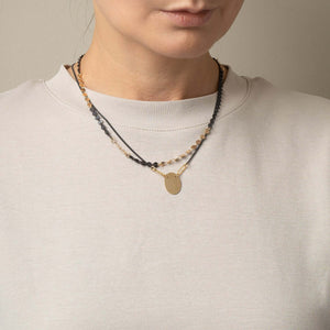 Mixed Metal Dot Disc Necklace - Kate Koel