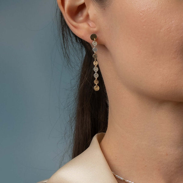 Mixed Metal Dot Disk Earrings - Kate Koel