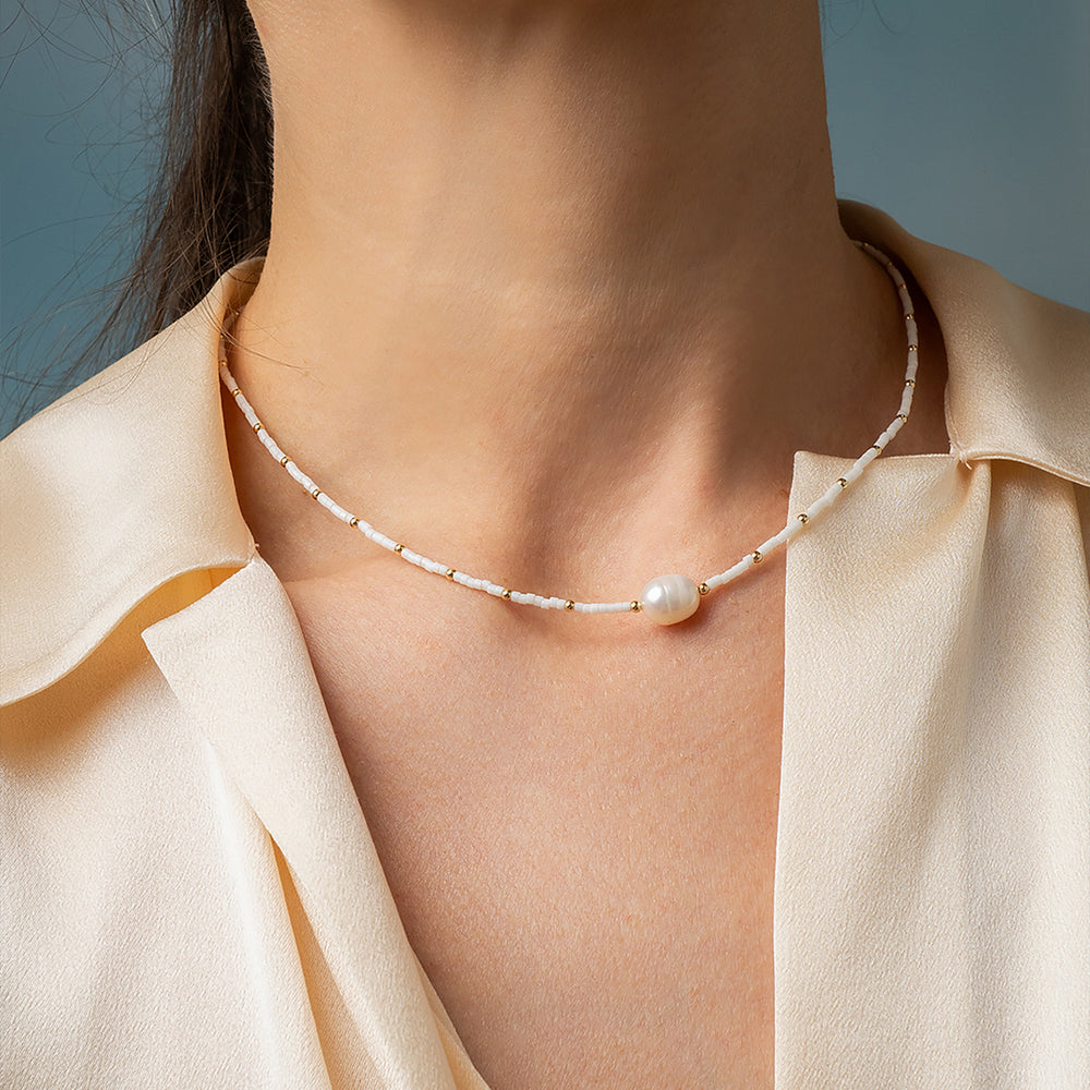 
                      
                        Pearl & Turquoise Beaded Necklace
                      
                    