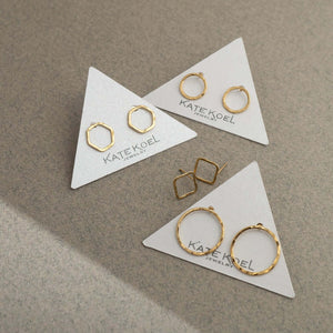 Open Square Stud Earrings - Kate Koel
