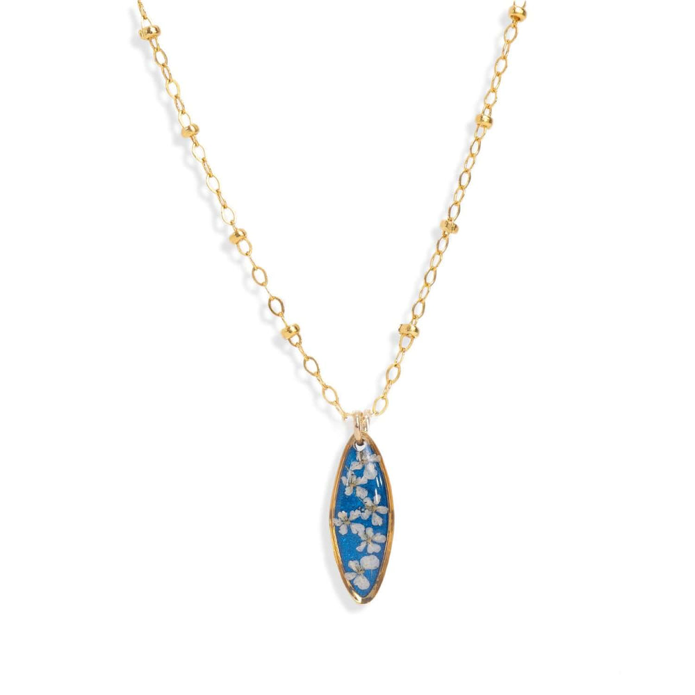 Oval Flower Blue Necklace - Kate Koel