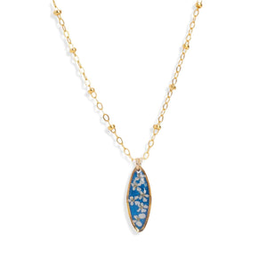 Oval Flower Blue Necklace - Kate Koel