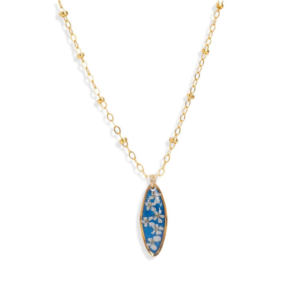 Oval Flower Blue Necklace - Kate Koel