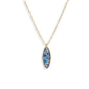 Oval Flower Blue Necklace - Kate Koel