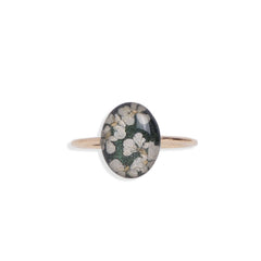 Oval Green Flower Ring - Kate Koel