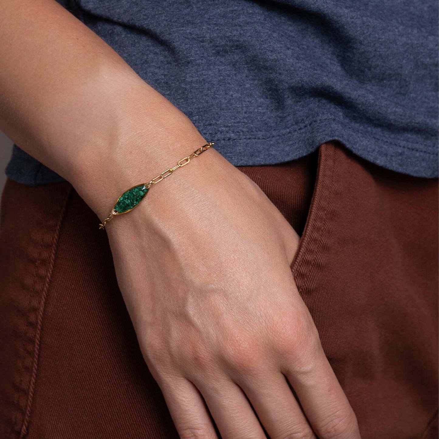 Oval Malachite Bracelet - Kate Koel