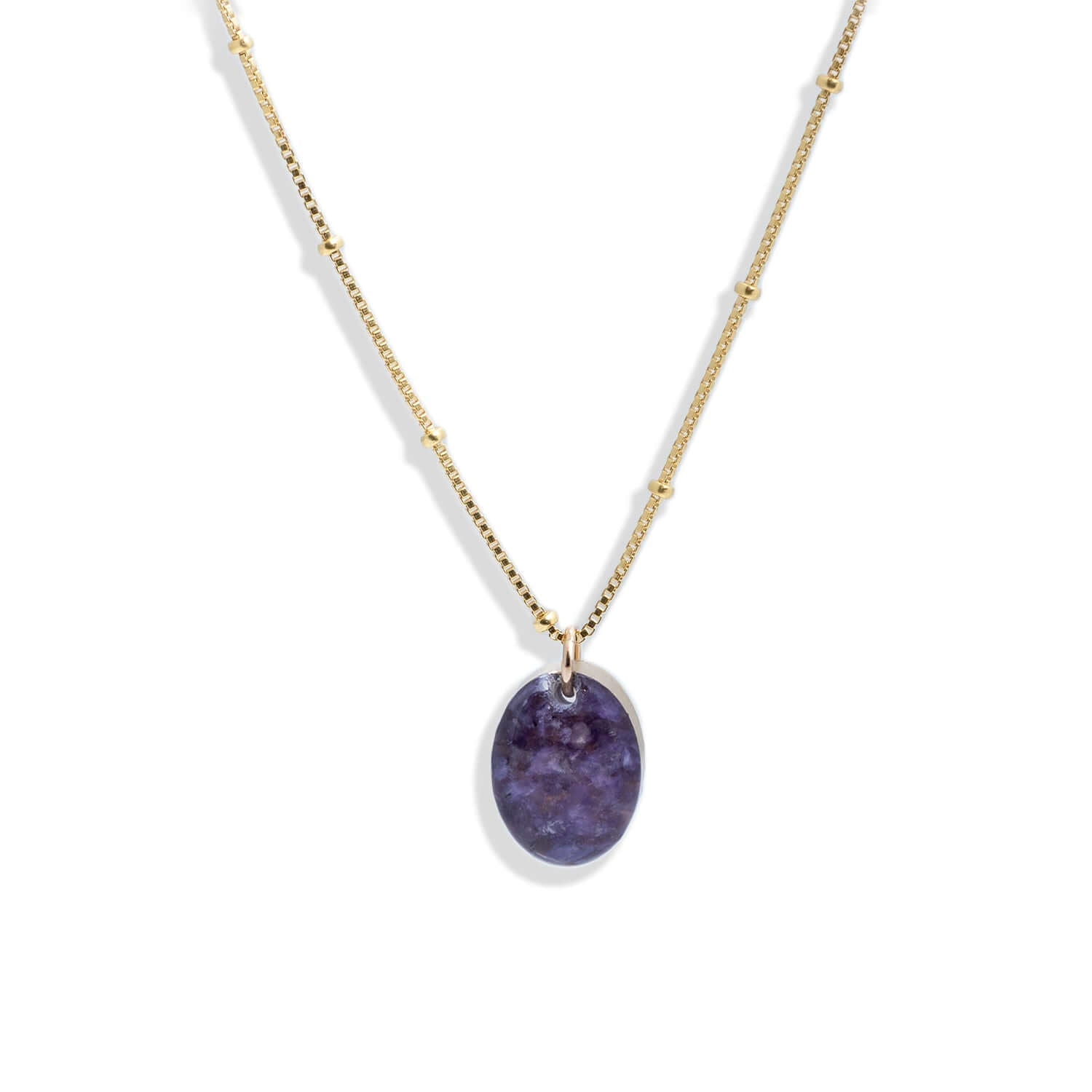 Crushed Stone Oval Necklace, 14k Gold Filled | Kate Koel
