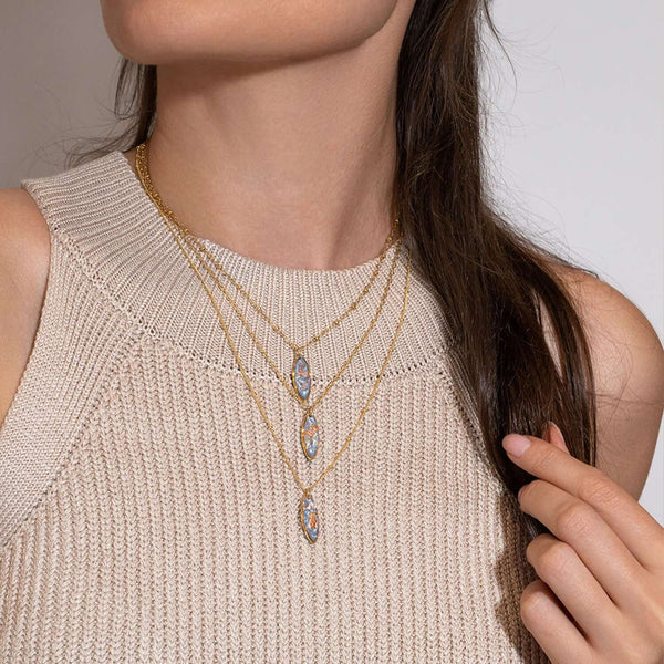 Oval Shimmer Foils Necklace - Kate Koel