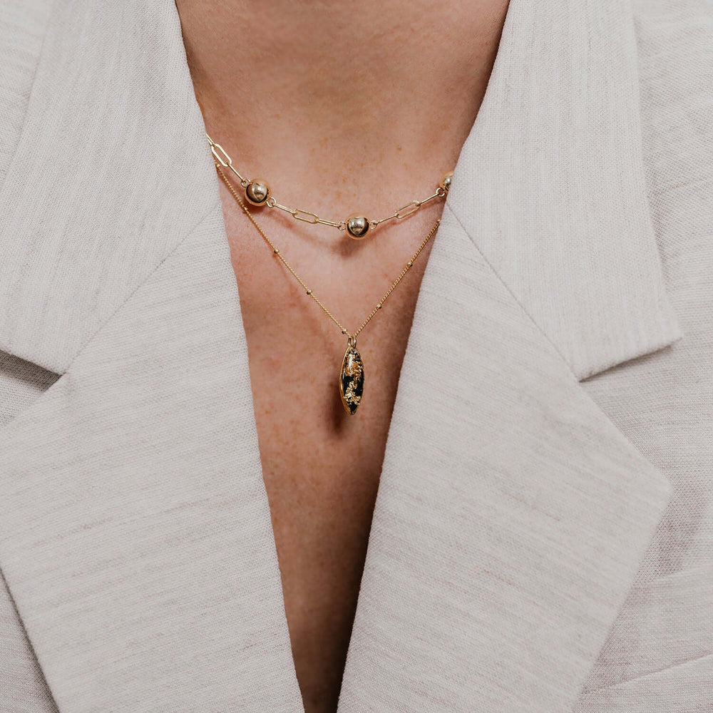 Oval Shimmer Foils Necklace - Kate Koel