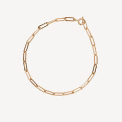 14k gold filled chain bracelet on a white background