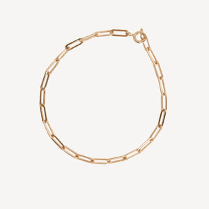 14k gold filled chain bracelet on a white background