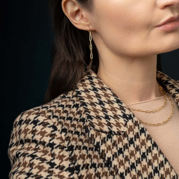 Paperclip Chain Earrings - Kate Koel