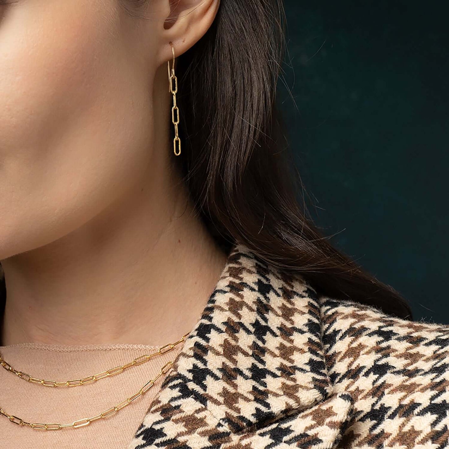 Paperclip Chain Earrings - Kate Koel