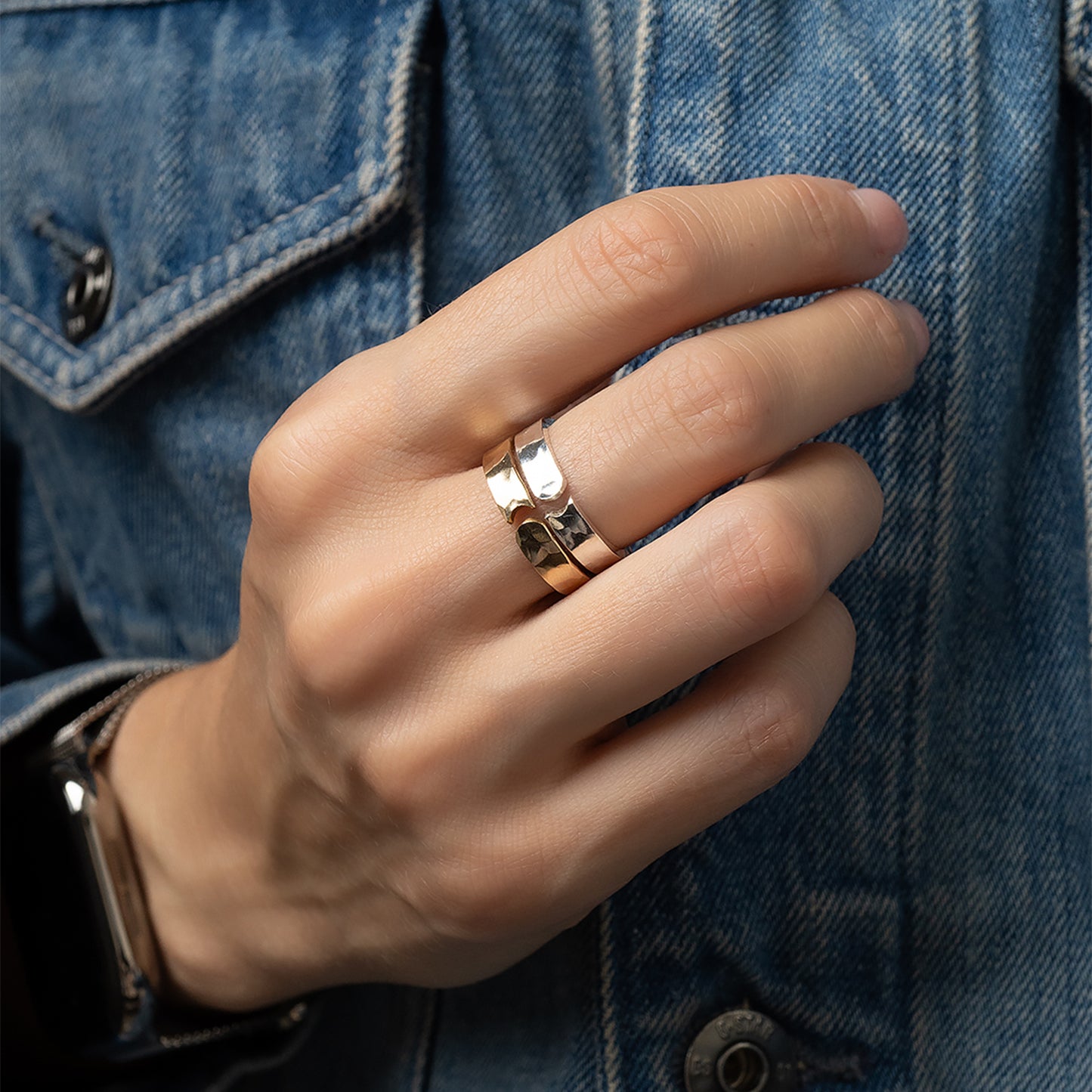 Luna Geometric Open Ring