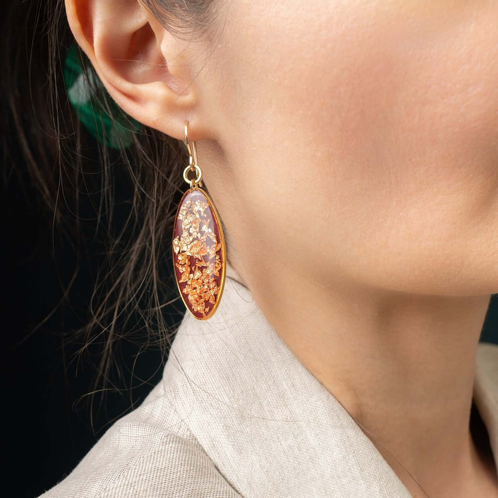 Rouge Oval Statement Earrings - Kate Koel