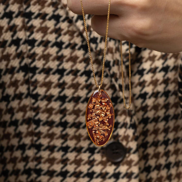 Rouge Statement Oval Pendant Necklace - Kate Koel