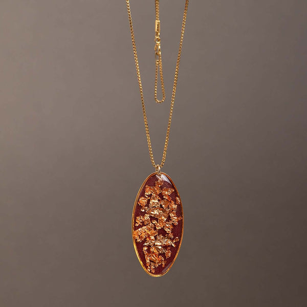Rouge Statement Oval Pendant Necklace - Kate Koel