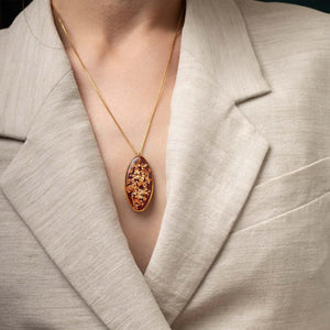 Rouge Statement Oval Pendant Necklace - Kate Koel