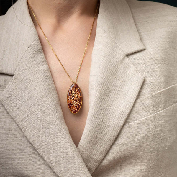 Rouge Statement Oval Pendant Necklace - Kate Koel