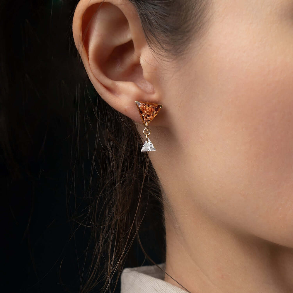 Rouge Triangle Dangle Earrings - Kate Koel