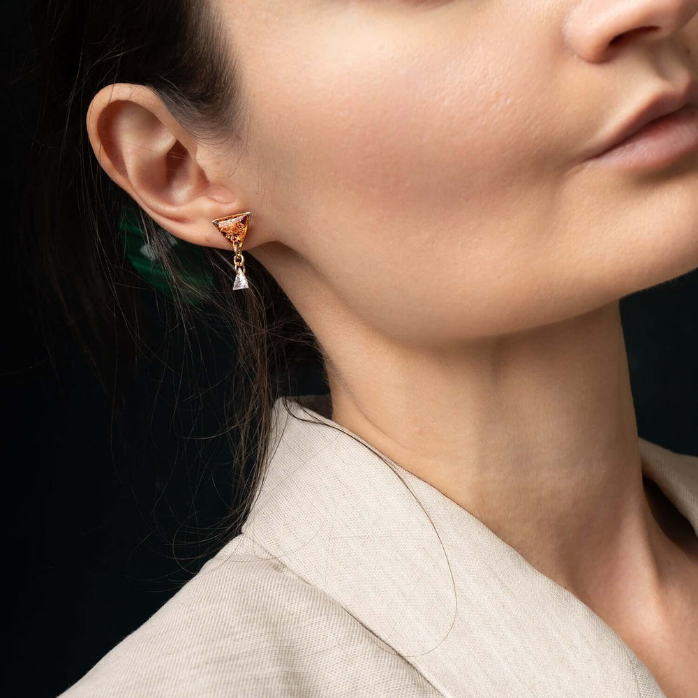 Rouge Triangle Dangle Earrings - Kate Koel