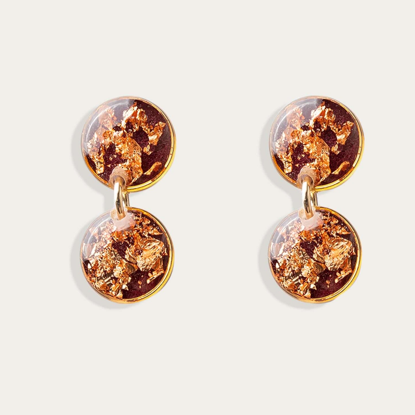 Rouge Two - Circle Stud Earrings - Kate Koel