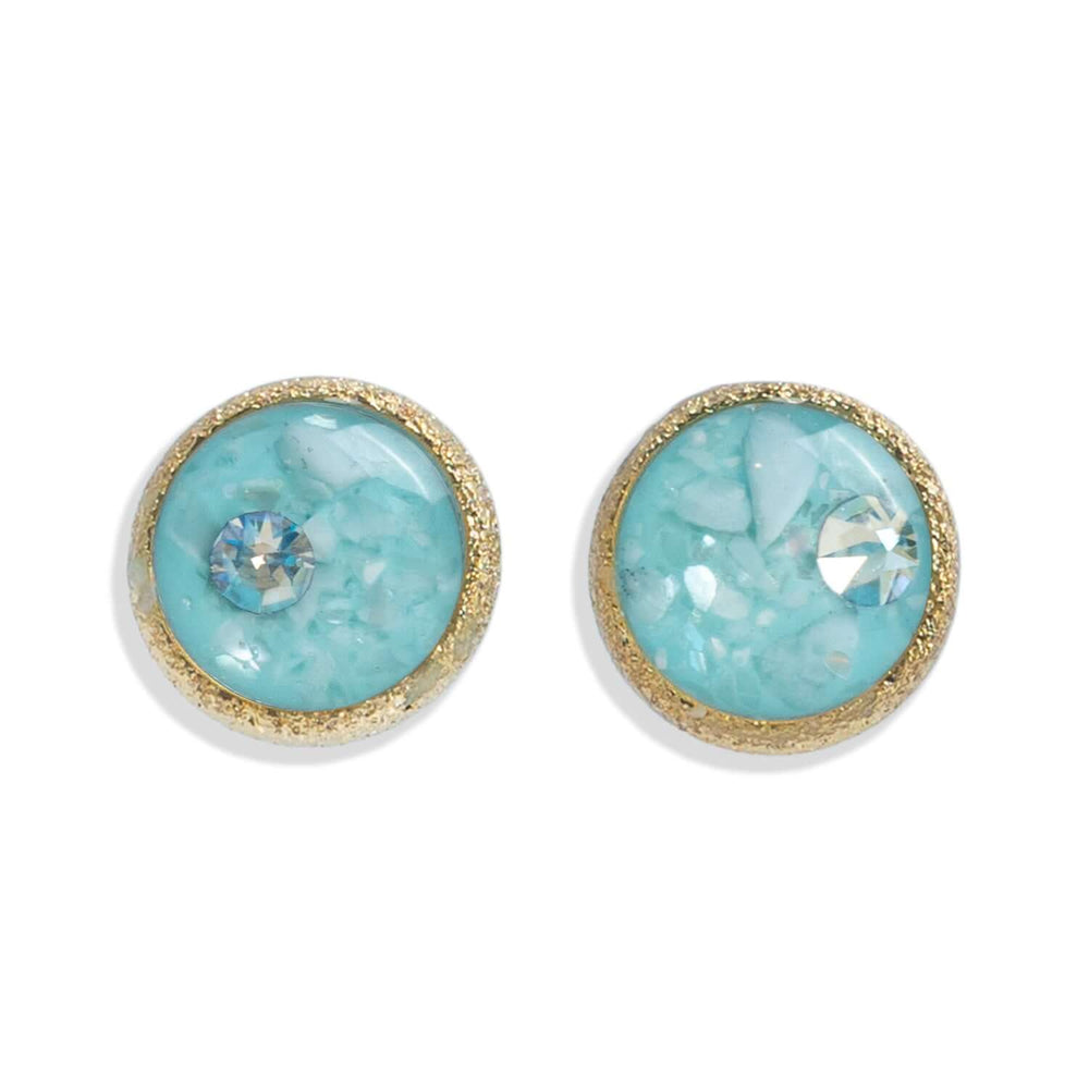 Round Blue Studs - Kate Koel