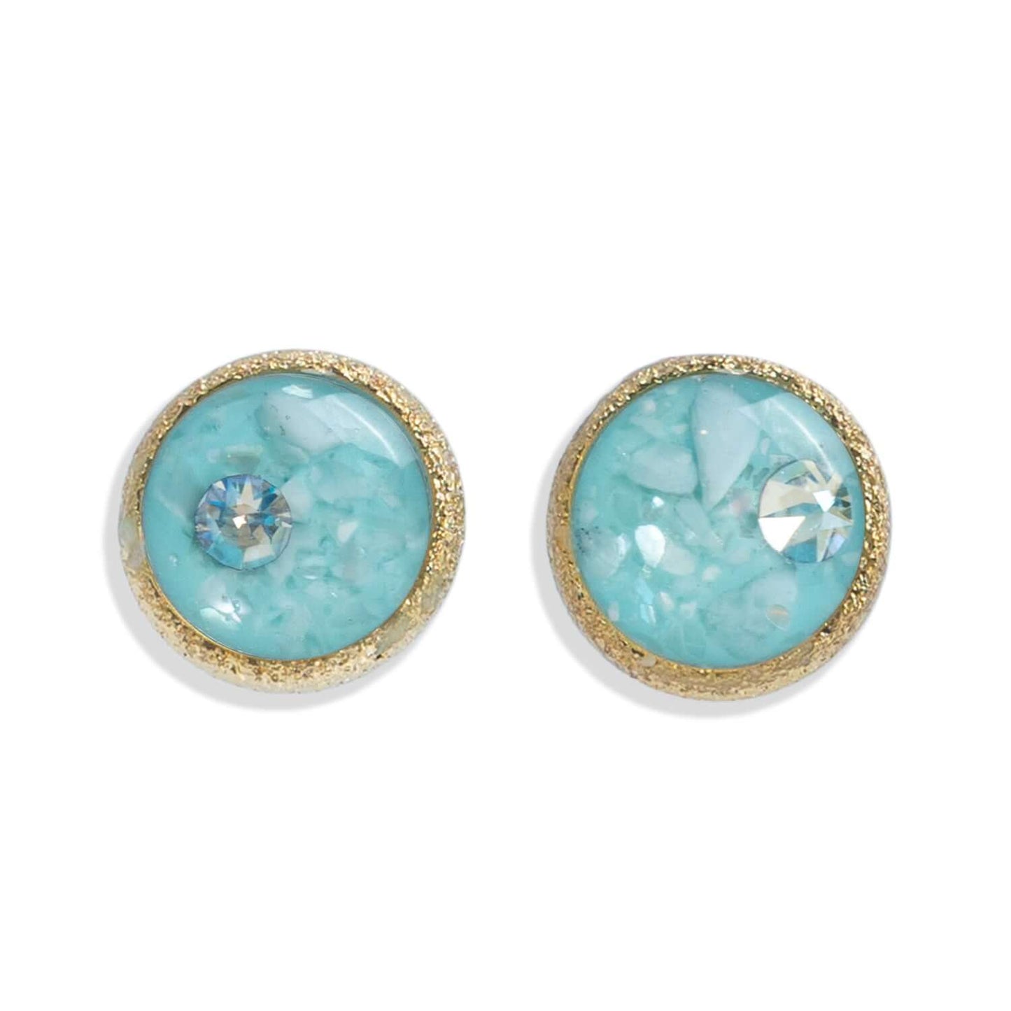 Round Blue Studs - Kate Koel